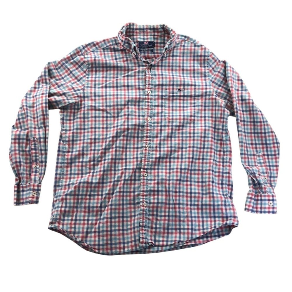 Vineyard Vines By Shep & Ian Mens Tucker Shirt Large Plaid Classic Button Down